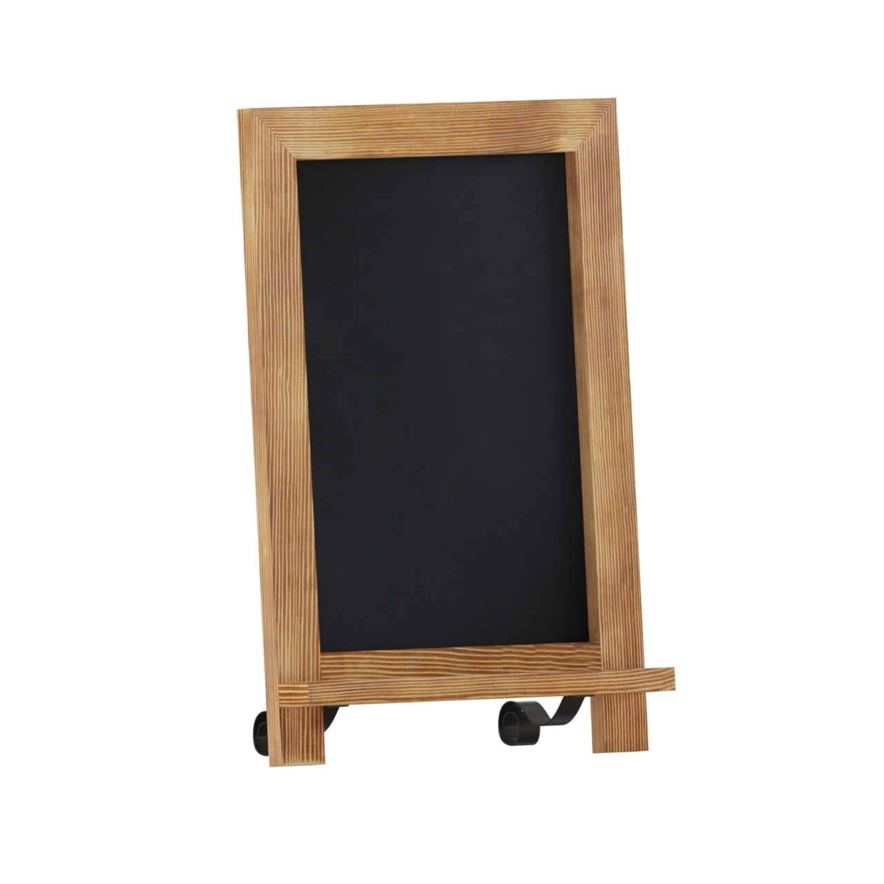 Flash Furniture Magnetic Chalkboard, Walnut Brown Wood Frame, Metal Scrolled Legs
